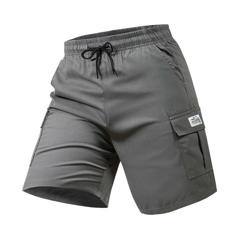 Men's Elastic Waist Cargo Shorts - Casual Summer Drawstring Work Hiking Outdoor Shorts with Multi-Pocket
