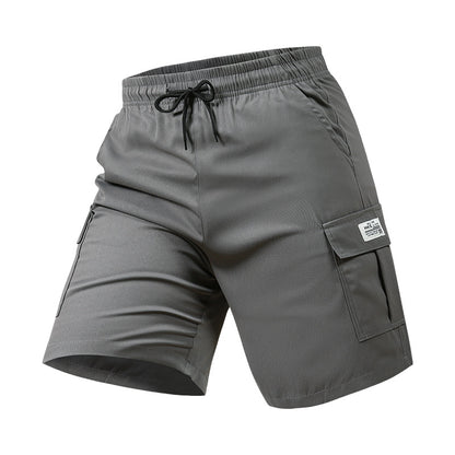 Men's Elastic Waist Cargo Shorts - Casual Summer Drawstring Work Hiking Outdoor Shorts with Multi-Pocket