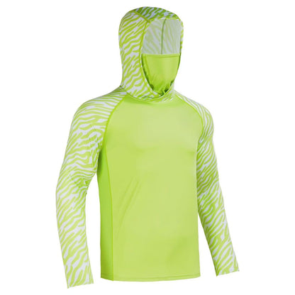Men's 360° Sun Protection Hooded Face Cover Shirt, UPF 50+ Lightweight Outdoor Performance Hoodie