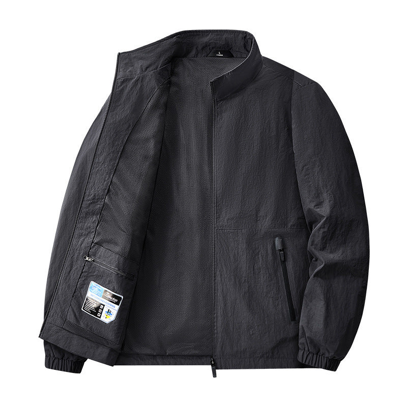 Men's Lightweight Stand-Collar Zip Jacket