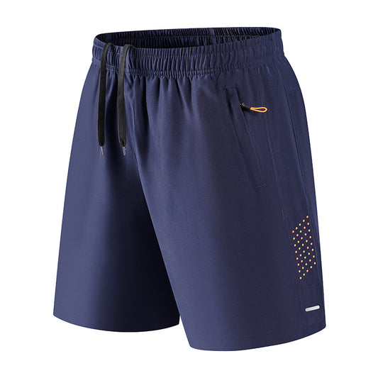 Men's Quick-Dry Athletic Shorts, Breathable Elastic Workout Shorts, Lightweight Running & Gym Shorts with Zipper Pockets, Casual Summer Sports Shorts for Outdoor Activities