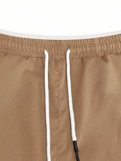 Men's Slim Fit Cargo Jogger Pants - Multi-Pocket Casual Trousers with Elastic Drawstring Waist