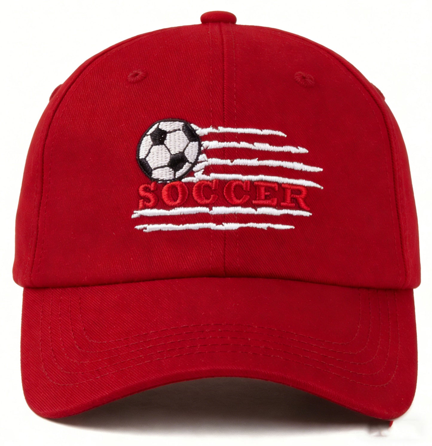 Embroidered Soccer Baseball Cap, Classic Adjustable Football Dad Hat for Sports Fans