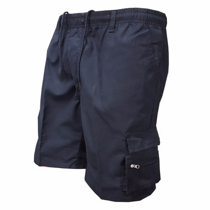 Men’s Casual Utility Cargo Shorts - Breathable Elastic Drawstring Shorts for Daily & Sports