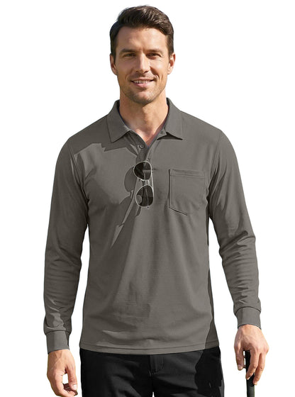 Men's Quick-Dry Birdseye Long-Sleeve Polo