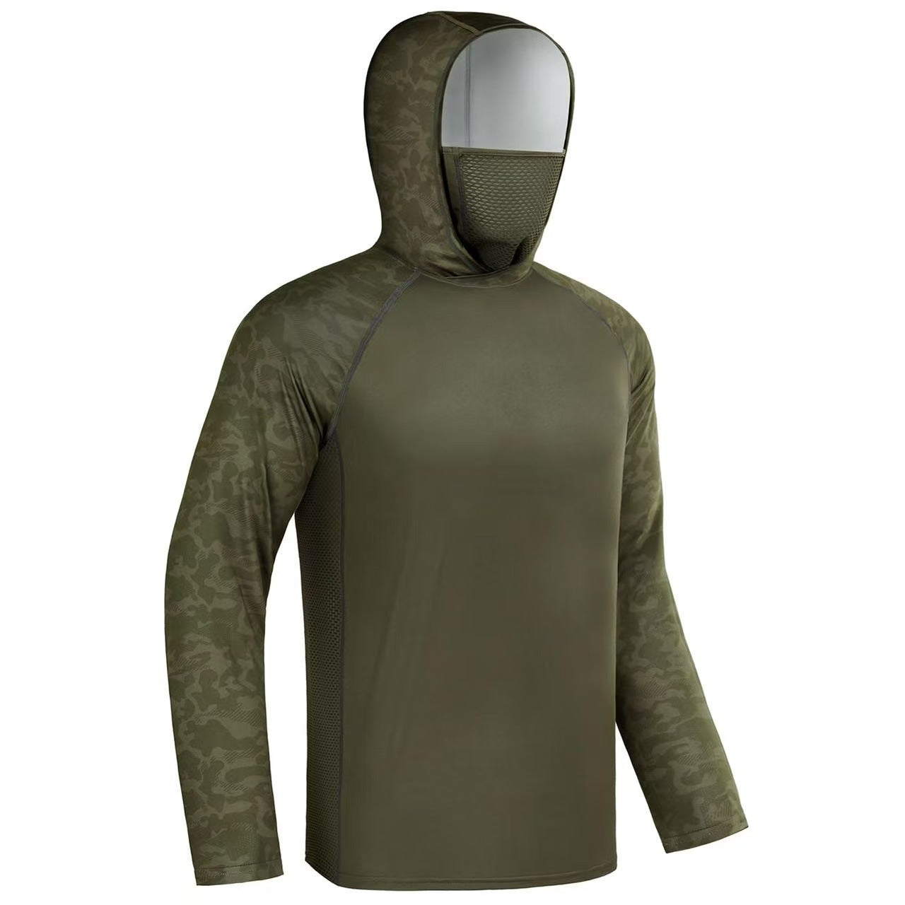 Men's 360° Sun Protection Hooded Face Cover Shirt, UPF 50+ Lightweight Outdoor Performance Hoodie