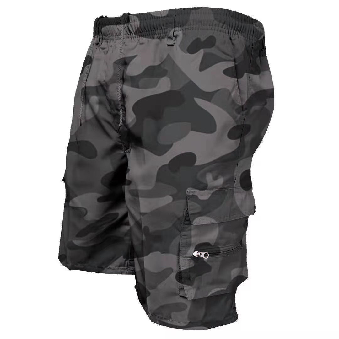 Men’s Casual Utility Cargo Shorts - Breathable Elastic Drawstring Shorts for Daily & Sports