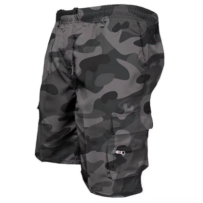 Men’s Casual Utility Cargo Shorts - Breathable Elastic Drawstring Shorts for Daily & Sports