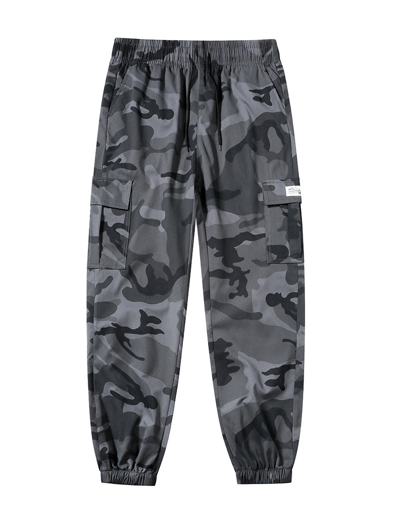 Men's Camo Cargo Joggers, Loose Fit Multi-Pocket Casual Street Pants