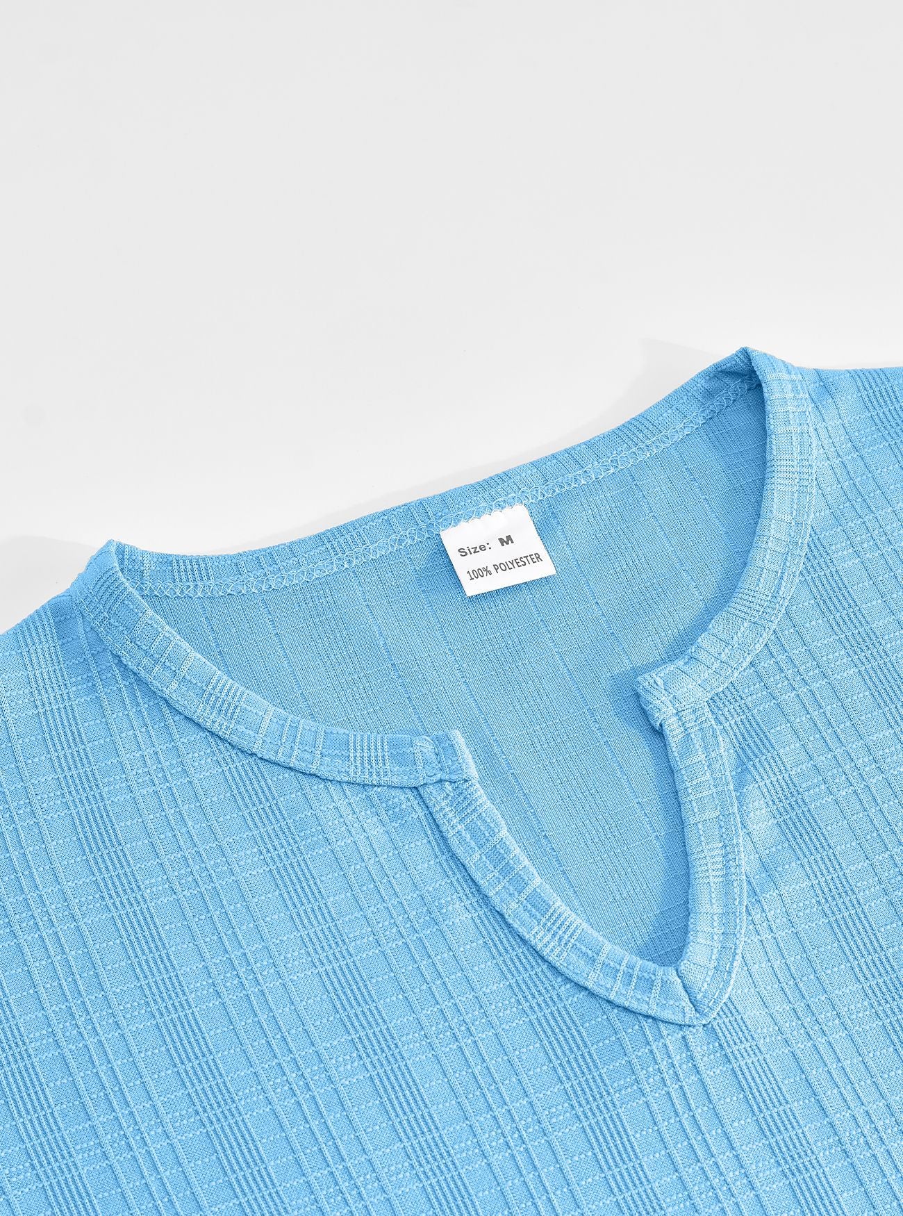 Men's Summer Henley T-Shirt - Slim Fit Linen-Like Breathable Casual Tee
