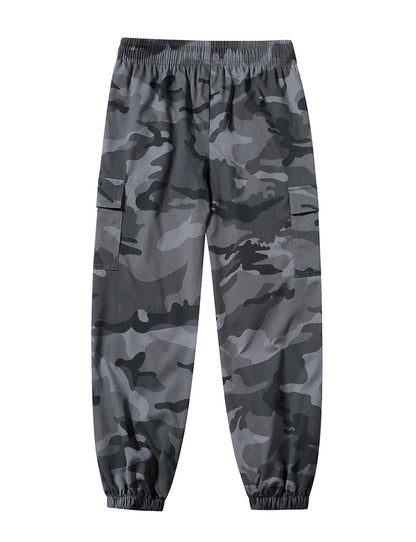 Men's Camo Cargo Joggers, Loose Fit Multi-Pocket Casual Street Pants
