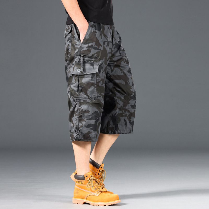 Men's Summer Lightweight Cotton Cargo Shorts Plus Size Multi-Pocket