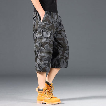 Men's Summer Lightweight Cotton Cargo Shorts Plus Size Multi-Pocket