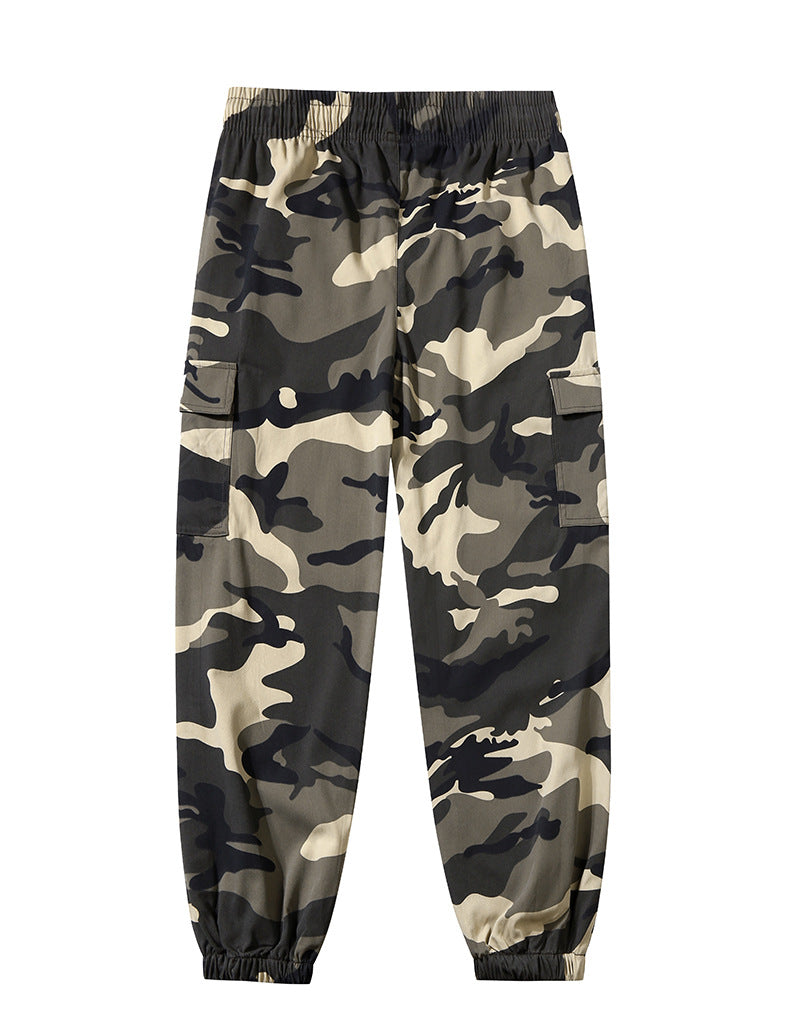 Men's Camo Cargo Joggers, Loose Fit Multi-Pocket Casual Street Pants