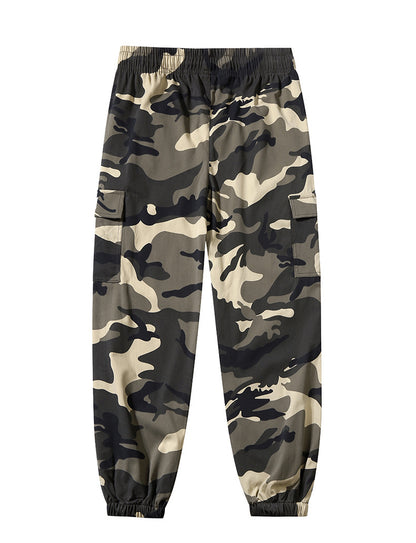 Men's Camo Cargo Joggers, Loose Fit Multi-Pocket Casual Street Pants