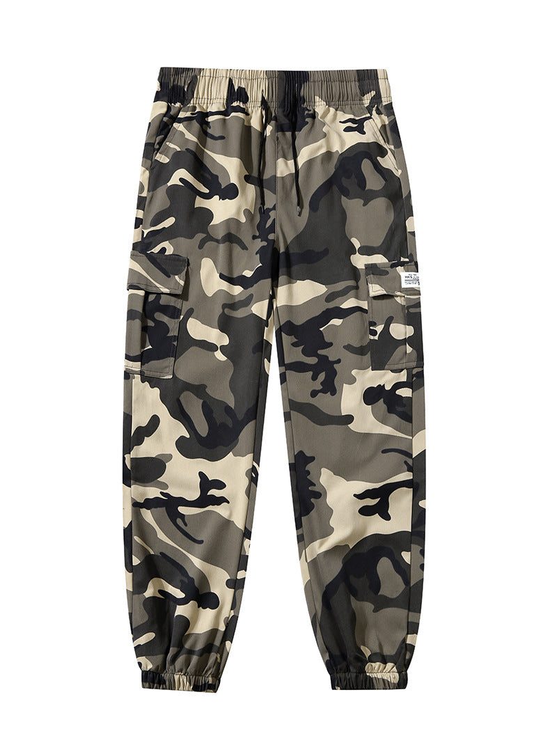 Men's Camo Cargo Joggers, Loose Fit Multi-Pocket Casual Street Pants