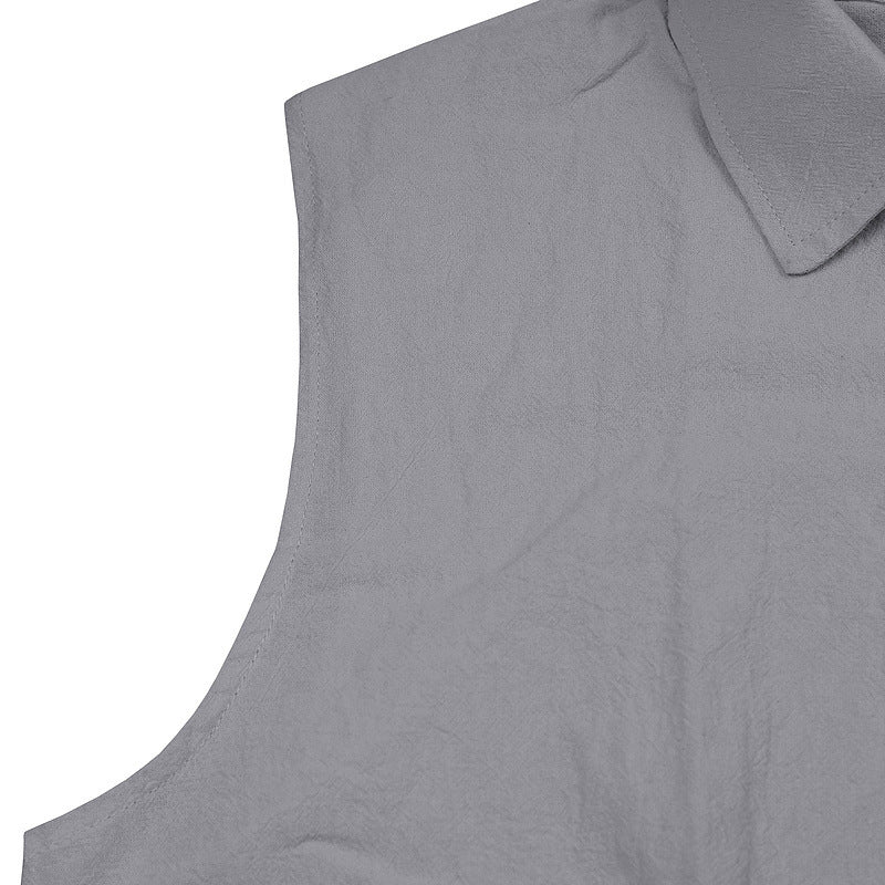 Men's Summer Trendy Linen Sleeveless Button Down Shirt
