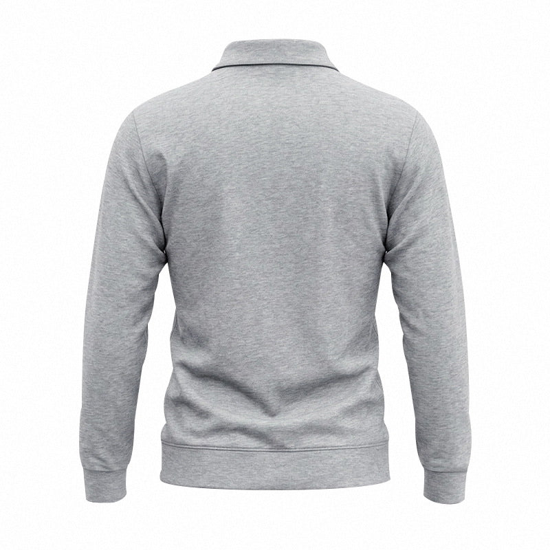 Men's Vintage Workwear Loose Fit Polo Collar Sweatshirt