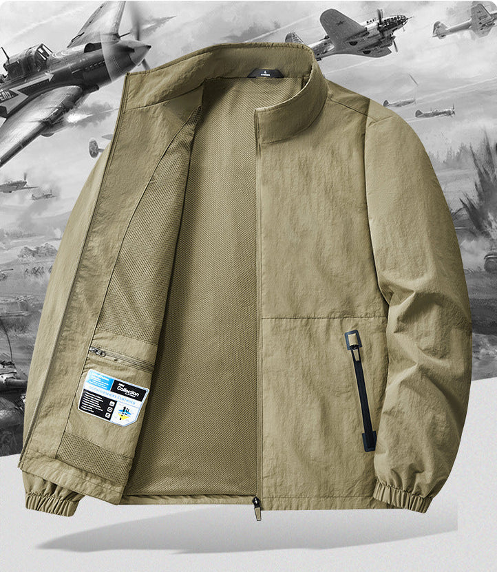 Men's Lightweight Stand-Collar Zip Jacket