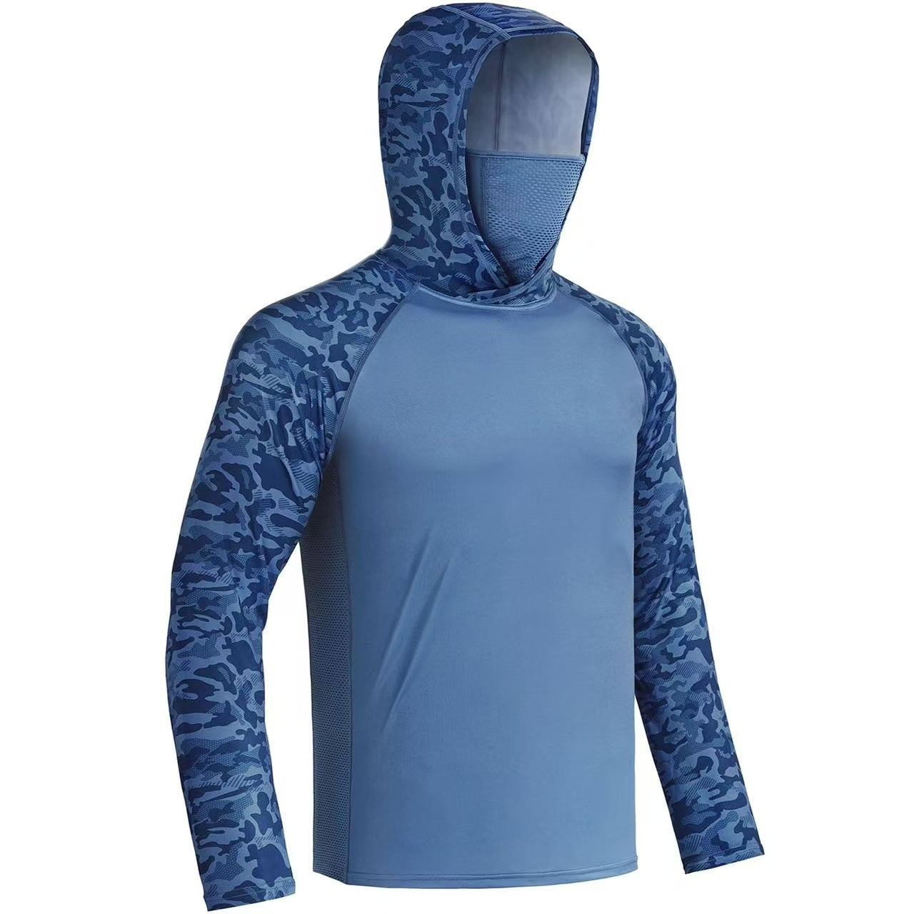 Men's 360° Sun Protection Hooded Face Cover Shirt, UPF 50+ Lightweight Outdoor Performance Hoodie