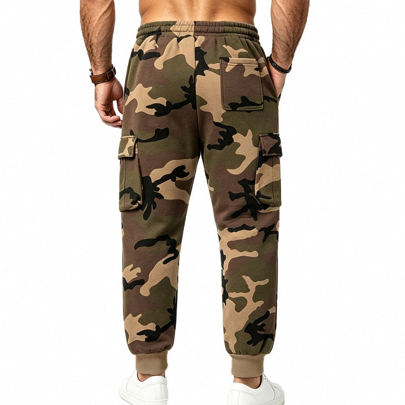 Men's Fleece-Lined Camo Cargo Joggers