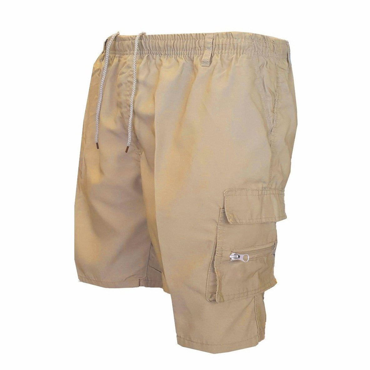 Men’s Casual Utility Cargo Shorts - Breathable Elastic Drawstring Shorts for Daily & Sports