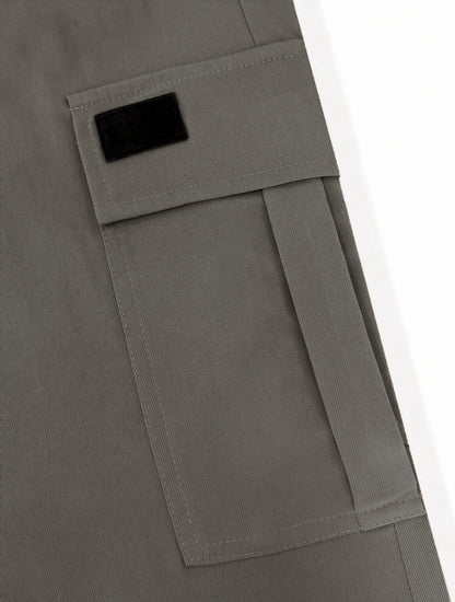 Men's Slim Fit Cargo Jogger Pants - Multi-Pocket Casual Trousers with Elastic Drawstring Waist