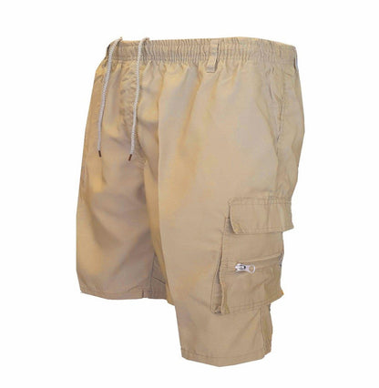 Men’s Casual Utility Cargo Shorts - Breathable Elastic Drawstring Shorts for Daily & Sports