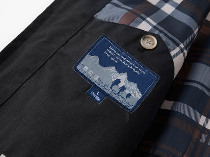 Men's Cotton Utility Jacket Spring & Fall Casual Solid Color Loose Fit Workwear Style Coat with Plaid Lining