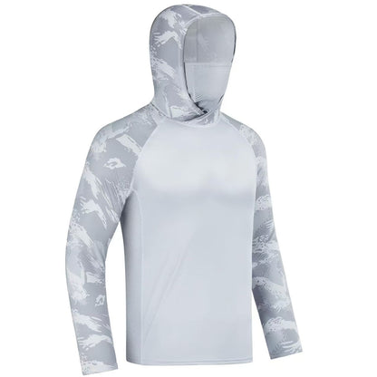 Men's 360° Sun Protection Hooded Face Cover Shirt, UPF 50+ Lightweight Outdoor Performance Hoodie