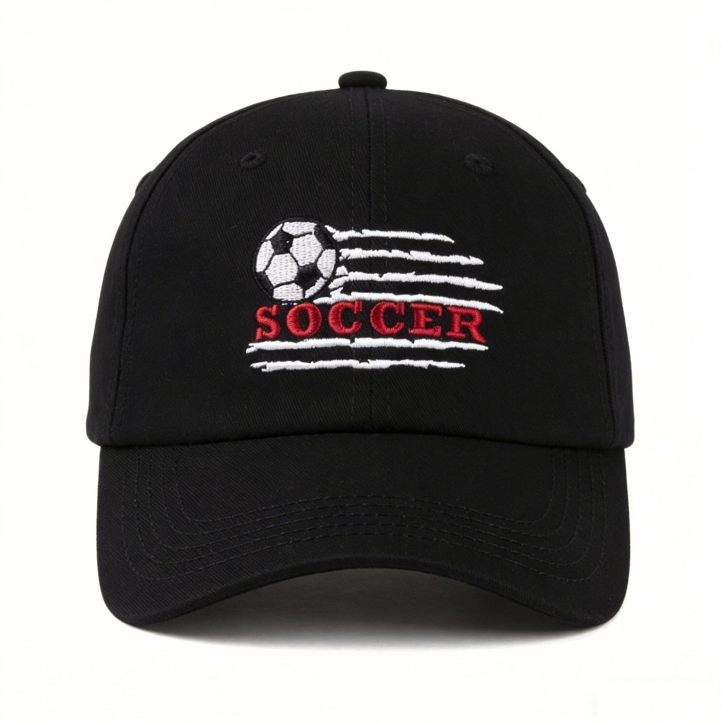 Embroidered Soccer Baseball Cap, Classic Adjustable Football Dad Hat for Sports Fans