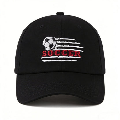 Embroidered Soccer Baseball Cap, Classic Adjustable Football Dad Hat for Sports Fans