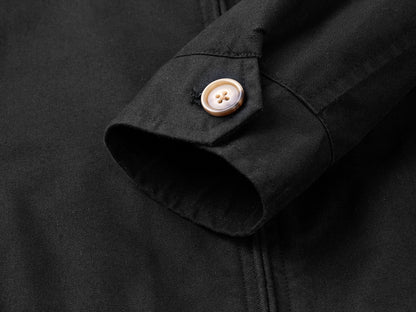Men's Cotton Utility Jacket Spring & Fall Casual Solid Color Loose Fit Workwear Style Coat with Plaid Lining