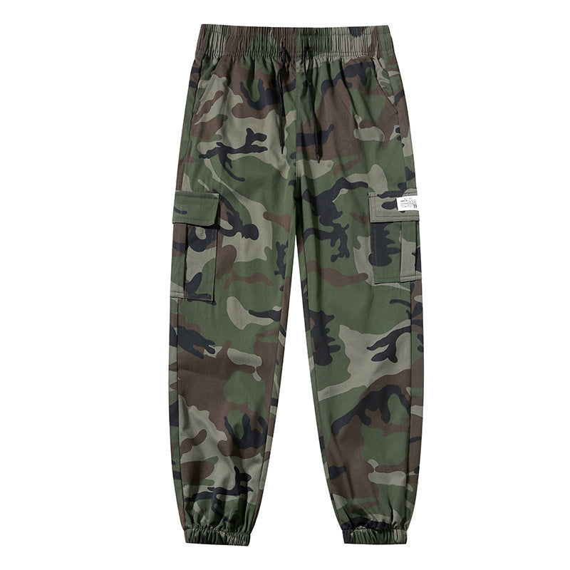 Men's Camo Cargo Joggers, Loose Fit Multi-Pocket Casual Street Pants