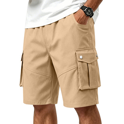 Men's Wrinkle-Resistant Utility Shorts - Multi-Pocket Cargo Shorts for Everyday