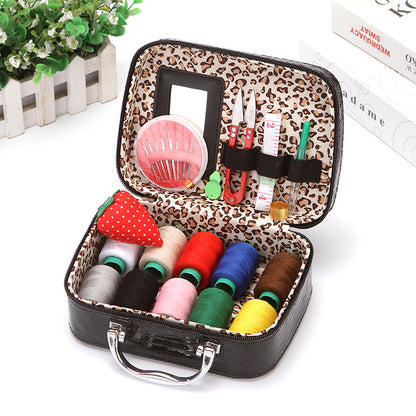 Premium Portable Sewing Kit with Faux Leather Case, Complete Home & Travel Sewing Supplies Set