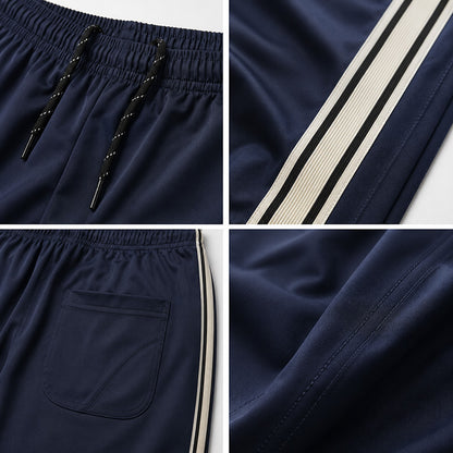 Men’s Relaxed Side-Stripe Track Pants - Lightweight comfort, a clean straight-leg fit, and classic style for every day