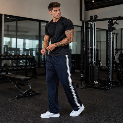 Men’s Relaxed Side-Stripe Track Pants - Lightweight comfort, a clean straight-leg fit, and classic style for every day