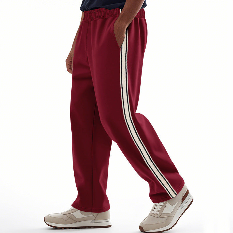 Men’s Relaxed Side-Stripe Track Pants - Lightweight comfort, a clean straight-leg fit, and classic style for every day