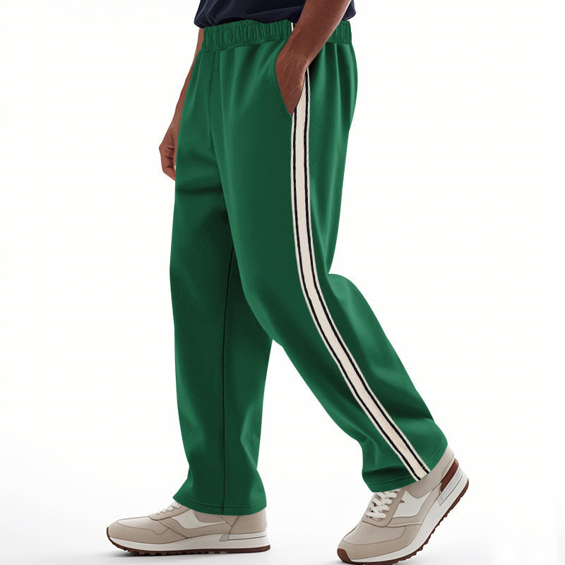Men’s Relaxed Side-Stripe Track Pants - Lightweight comfort, a clean straight-leg fit, and classic style for every day