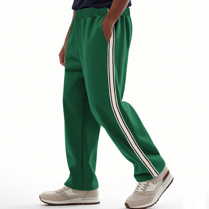Men’s Relaxed Side-Stripe Track Pants - Lightweight comfort, a clean straight-leg fit, and classic style for every day