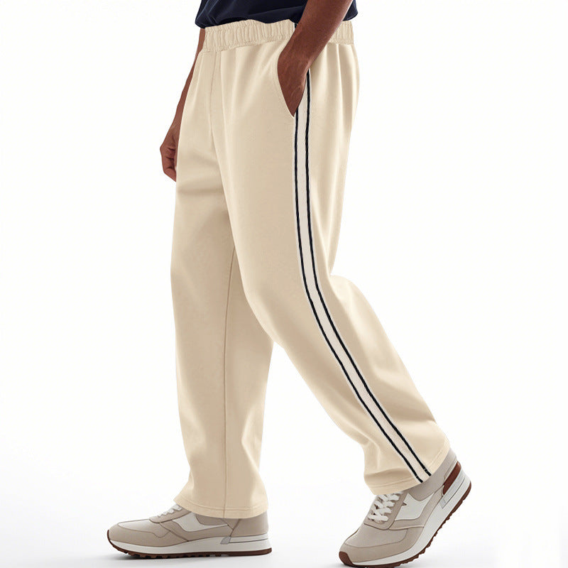 Men’s Relaxed Side-Stripe Track Pants - Lightweight comfort, a clean straight-leg fit, and classic style for every day