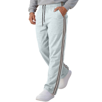 Men’s Relaxed Side-Stripe Track Pants - Lightweight comfort, a clean straight-leg fit, and classic style for every day