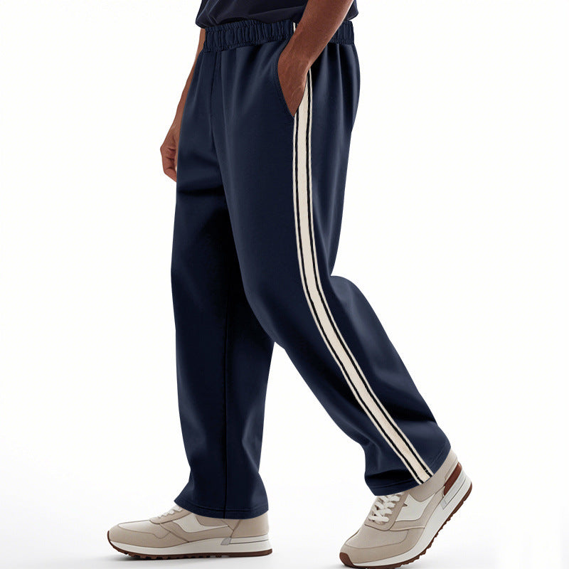 Men’s Relaxed Side-Stripe Track Pants - Lightweight comfort, a clean straight-leg fit, and classic style for every day
