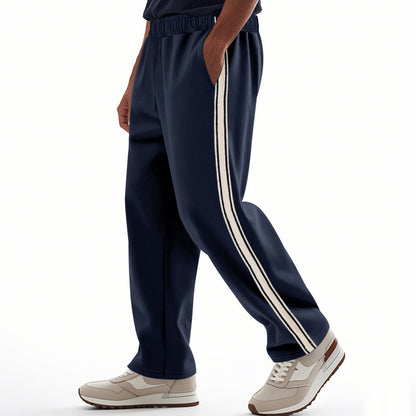 Men’s Relaxed Side-Stripe Track Pants - Lightweight comfort, a clean straight-leg fit, and classic style for every day