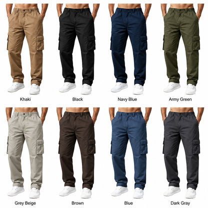 Men's Lightweight Multi-Pocket Cargo Pants– Relaxed Fit · Elastic Waist · Everyday Utility