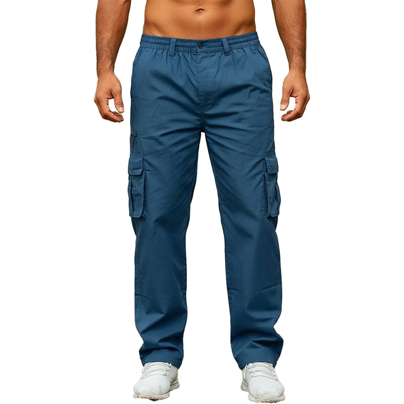 Men's Lightweight Multi-Pocket Cargo Pants– Relaxed Fit · Elastic Waist · Everyday Utility