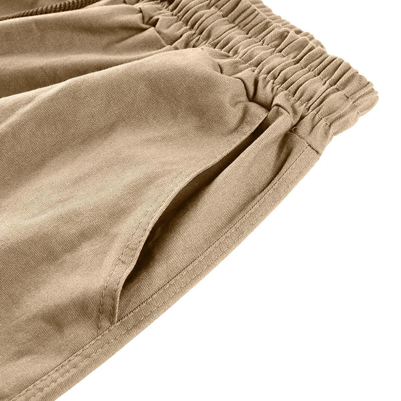 Men's Casual Cargo Pants with Multi Pockets | Relaxed Fit Drawstring Trousers