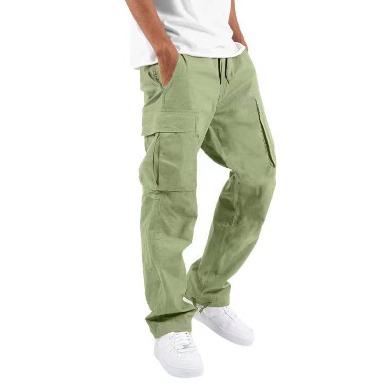 Men's Casual Cargo Pants with Multi Pockets | Relaxed Fit Drawstring Trousers
