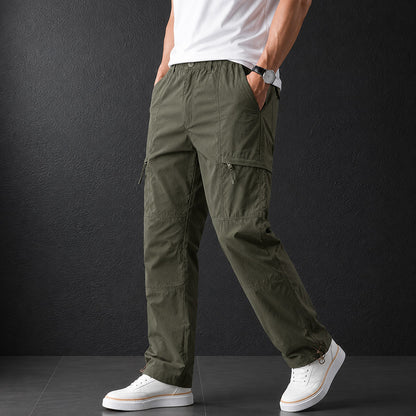 Men's Lightweight Loose Fit Cargo Pants– Straight Leg Outdoor Hiking Trousers